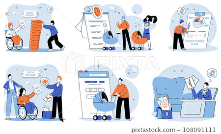 Care allowance. Vector illustration. Insurance coverage protects against financial risks and uncertainties Welfare programs aim to provide support and assistance to vulnerable individuals Timely 108091111