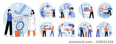 Business deal. Vector illustration. Businessmen play crucial role in driving economic growth Deals are made to achieve mutually beneficial outcomes Success in business often comes from strong 108091268