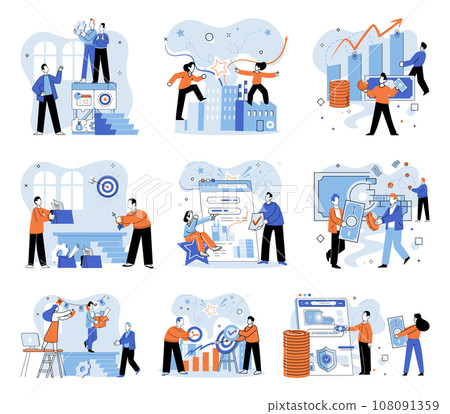 Working together. Vector illustration. Teamwork is cornerstone successful business operations Effective collaboration and cooperation among team members lead to project success Clear communication Working together. Vector illustration. Teamwork is cornerstone successful business operations Effective collaboration and cooperation among team members lead to project success Clear communication 108091359