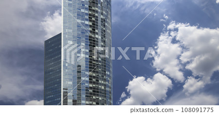 Skyscrapers La Defense (against the background of sky with clouds), commercial and business center of Paris, France 108091775