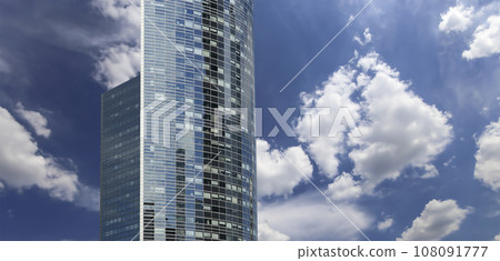 Skyscrapers La Defense (against the background of sky with clouds), commercial and business center of Paris, France 108091777
