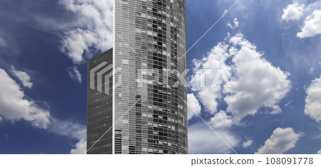 Skyscrapers La Defense (against the background of sky with clouds), commercial and business center of Paris, France 108091778
