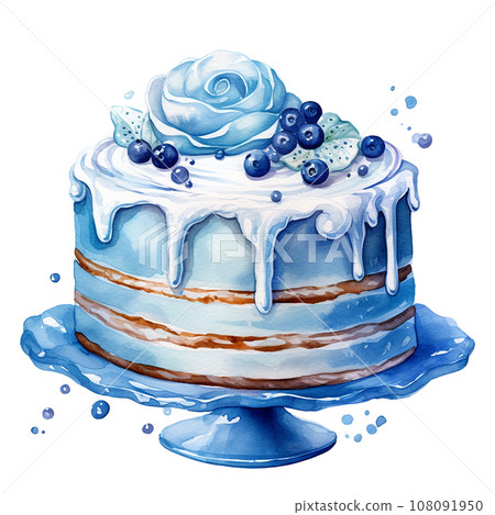 cake, birthday, watercolor 108091950