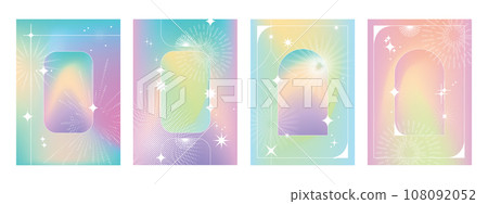 Gradient fluid poster template, vector u2k blur figure holographic background, line abstract shapes. Gradient fluid poster template, vector u2k blur figure holographic background, line abstract shapes. 108092052