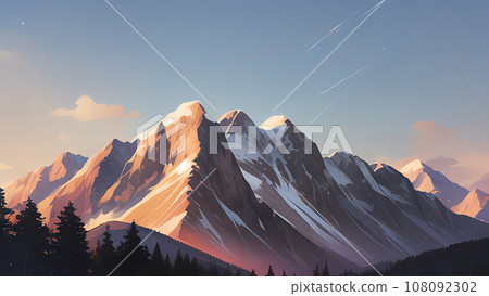 Mountain dyed in the sunrise Mountain dyed in the sunrise 108092302