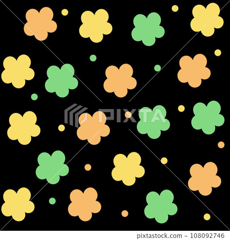Hippie groovy seamless y2k floral pattern. Acid black background 90s style flowers. Hippie groovy seamless y2k floral pattern. Acid black background 90s style flowers. 108092746