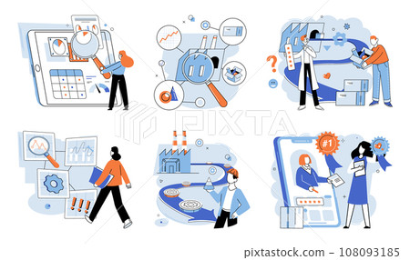 Key metrics. Vector illustration. Analyzing key metrics helps identify areas improvement and optimize performance The key metrics concept emphasizes importance measuring performance objectively 108093185