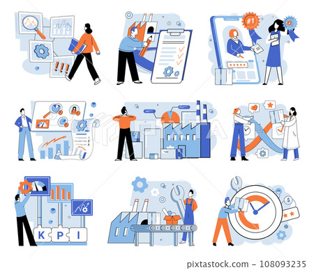 Business process. Vector illustration. Effective marketing strategies drive business growth and development Finance management is essential for sustainable economic success Efficient business 108093235