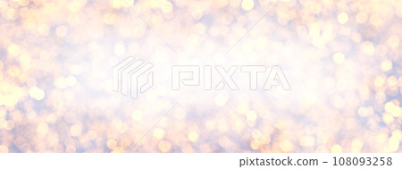 Winter christmas decoration with garland lights, holiday festive background. 108093258