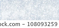 Panorama of decorative Christmas background with bokeh lights and snowflakes. 108093259