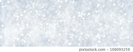 Panorama of decorative Christmas background with bokeh lights and snowflakes. 108093259