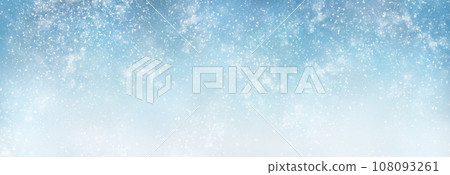 Panorama of decorative Christmas background with bokeh lights and snowflakes. Panorama of decorative Christmas background with bokeh lights and snowflakes. 108093261
