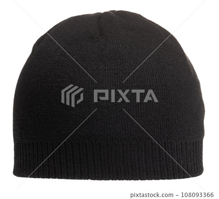 Black knit cap isolated on white 108093366