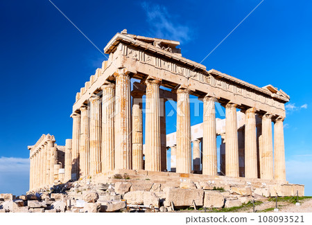 The Parthenon is a temple on the Athenian Acropolis in Greece, dedicated to the goddess Athena. 108093521