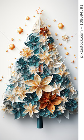 Christmas tree in vector style, ai generated - Stock Illustration ...