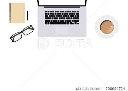 Office supplies, desktop computer notebook, illustrator vector 108094724