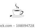 A cup of coffee, lined pattern	 108094728