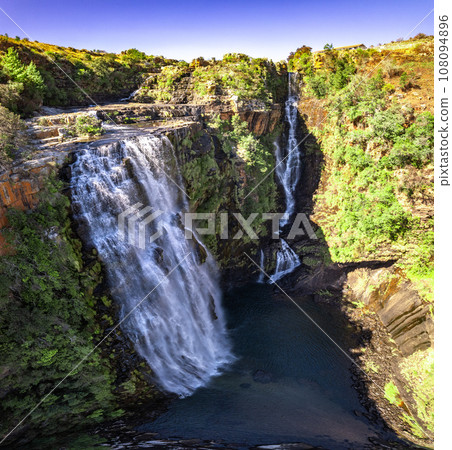 Aerial view of Lisbon Falls in Graskop, Mpumalanga, South Africa 108094896