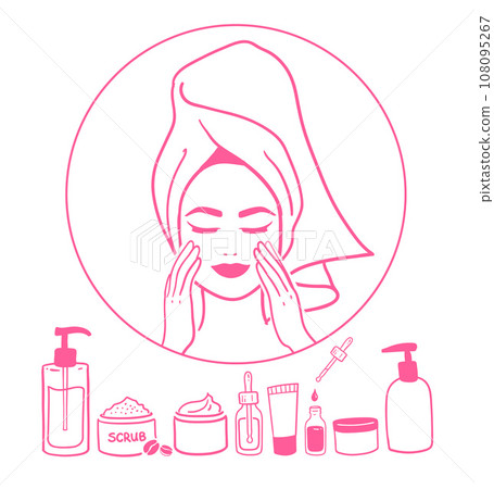 Woman making her beauty routine in bath 108095267
