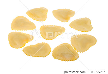 Italian ravioli with heart isolated 108095714