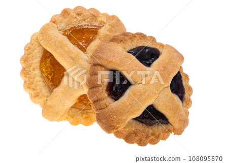 Italian cookies with jam isolated Italian cookies with jam isolated 108095870
