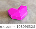 Magenta cardboard heart shaped box, paper craft 108096328