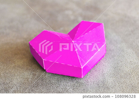 Magenta cardboard heart shaped box, paper craft Magenta cardboard heart shaped box, paper craft 108096328