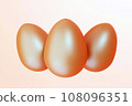 Three Chocolate Easter Eggs, sweet eastertime, 3d illustration 108096351