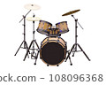 drum kit isolated on white background, 3d rendering 108096368
