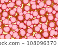 Pink 3d chaotic spheres abstract background, concept of molecules and atoms, 3d rendering 108096370