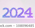 Violet 3D Number 2024, symbol new year, 3d rendering 108096485