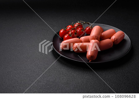 Delicious fresh vegetarian sausage or sausage made from vegetable protein tofu or seitan 108096628