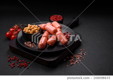 Delicious fresh vegetarian sausage or sausage made from vegetable protein tofu or seitan 108096635