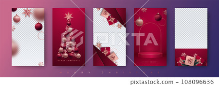 Set Christmas stories template. 108096636