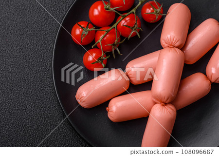 Delicious fresh vegetarian sausage or sausage made from vegetable protein tofu or seitan legumes 108096687