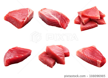 Ahi tuna vector set isolated on white background Ahi tuna vector set isolated on white background 108096985
