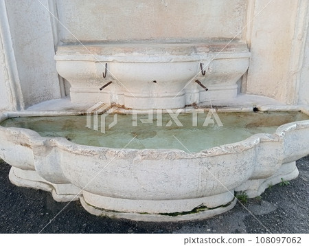 marble fountain in Botticino in Brescia on Italy marble fountain in Botticino in Brescia on Italy 108097062