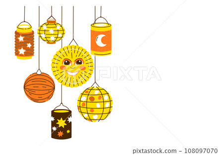 Vector Lanterns composition for saint martin day traditional in Germany 108097070