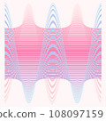 Pink, peach, blue, background of linear waves vector abstract art and technology. Gradients that are steep the geometry of the future 108097159