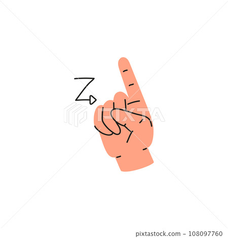 One hand manual letter Z. 108097760