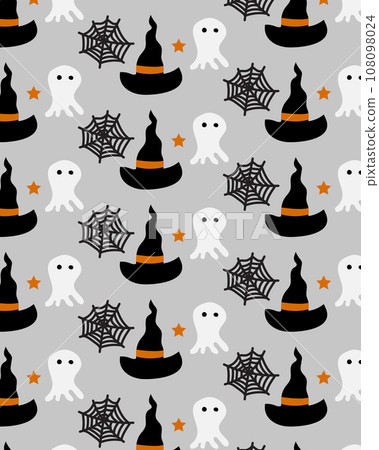 Abstract Halloween seamless pattern. background color gray. Halloween characteristics. Trend print for textiles and banners using vector texture. Abstract Halloween seamless pattern. background color gray. Halloween characteristics. Trend print for textiles and banners using vector texture. 108098024