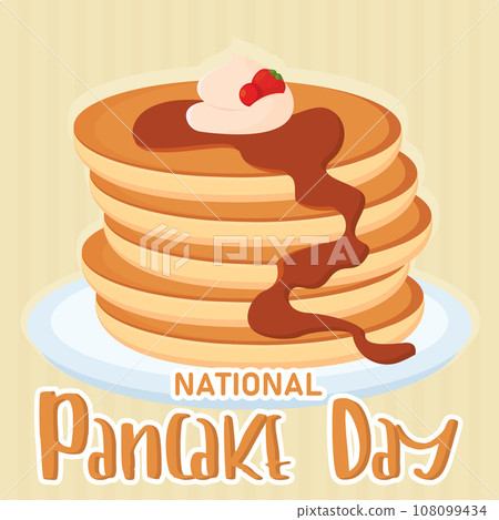 Pancake day poster Traditional food Vector Pancake day poster Traditional food Vector 108099434