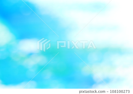 Fluffy bluish-green pastel background Ball bokeh / round bokeh 108100273
