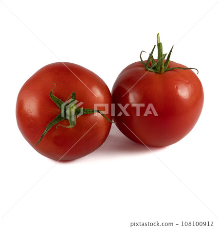 Tomato isolated on white background. With clipping path. Full depth of field. 108100912