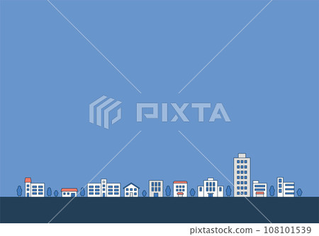 Vector illustration of a cityscape lined with buildings Vector illustration of a cityscape lined with buildings 108101539