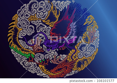 Dragon and lucky charms for New Year's cards Zodiac signs 108101577