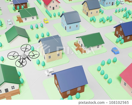 無人機從空中拍攝城市景觀 108102565