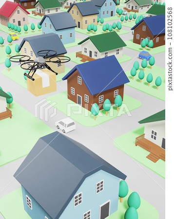 無人機在城鎮上空運送貨物 無人機在城鎮上空運送貨物 108102568