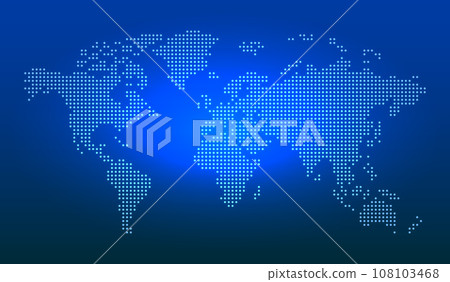 Map of the world dots on blue background Map of the world dots on blue background 108103468