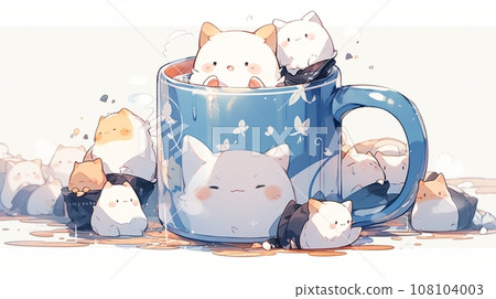 [AI 生成圖像] 可愛的貓和馬克杯 1 108104003